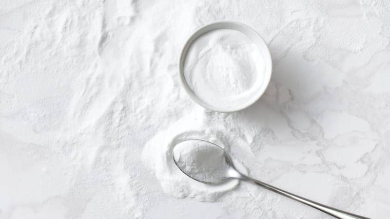 baking soda on a marble surface