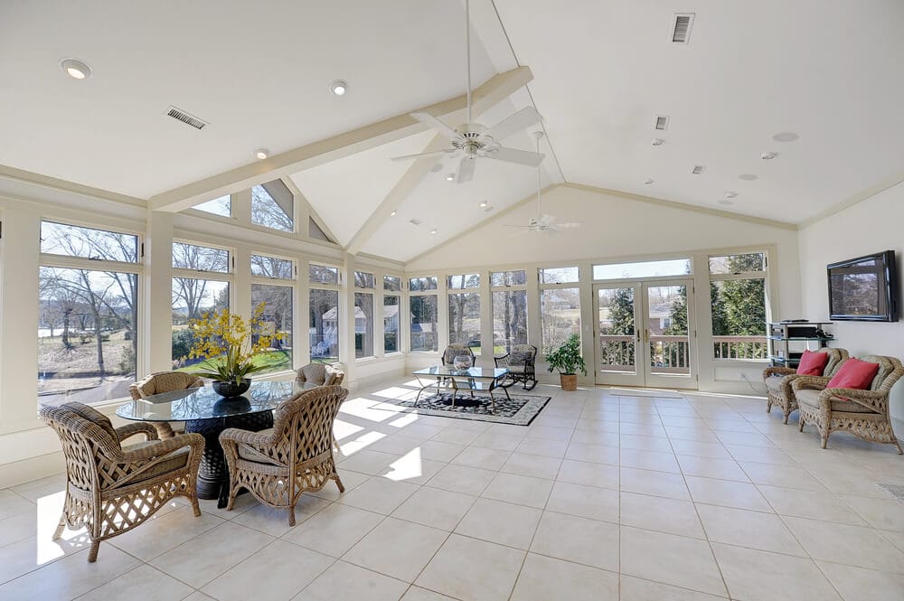 ceramic tiles in a sun room