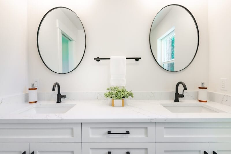 clean bathroom vanity in a rental property