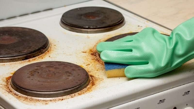 cleaning burn marks off an electric stove