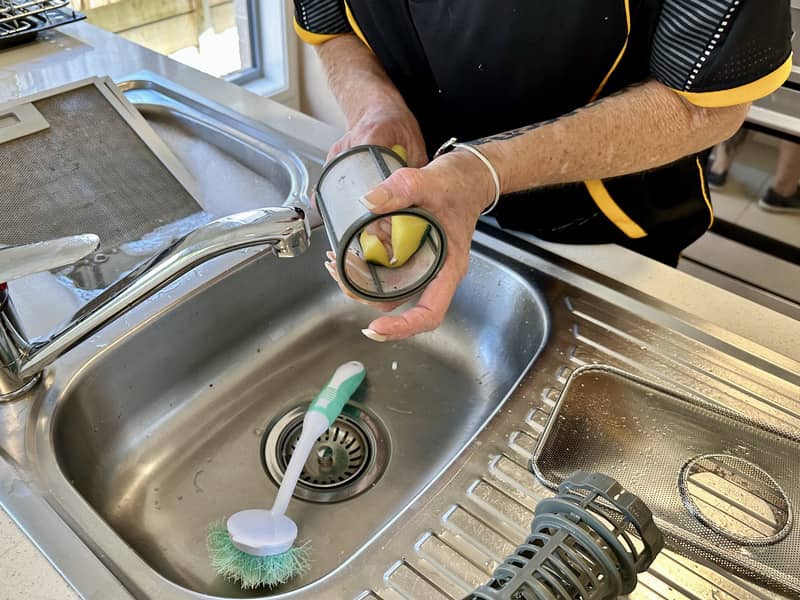 cleaning the dishwasher filter