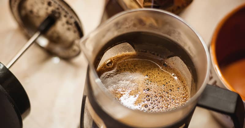 coffee inside French press