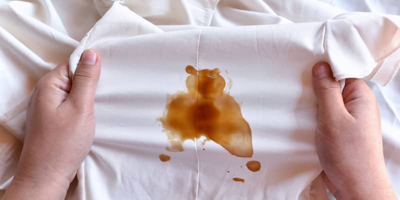 coffee stains on clothes