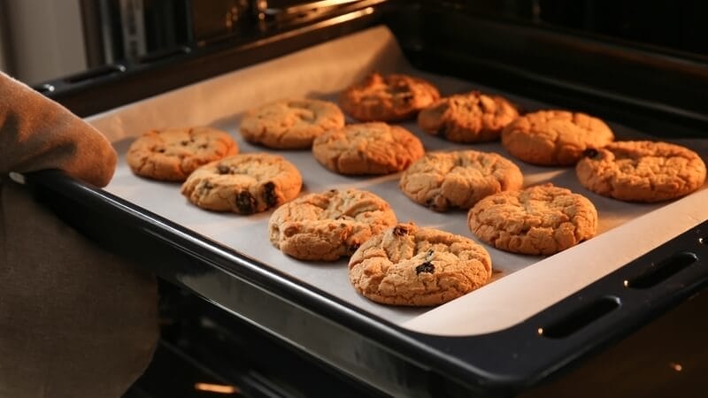 cookies on an oven