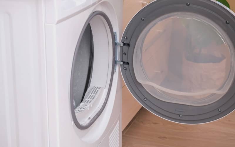 Dryer with open door