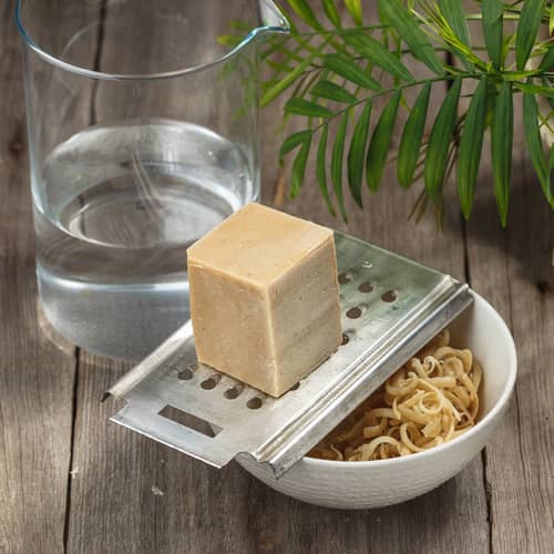 grated soap for making natural laundry detergent