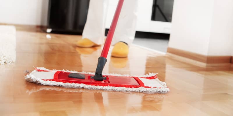 House cleaning -Mopping hardwood floor