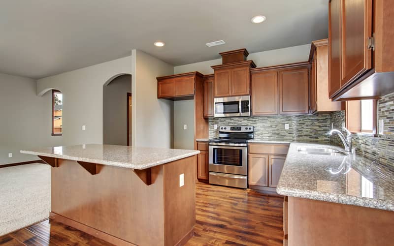 kitchen with laminate cabinets 