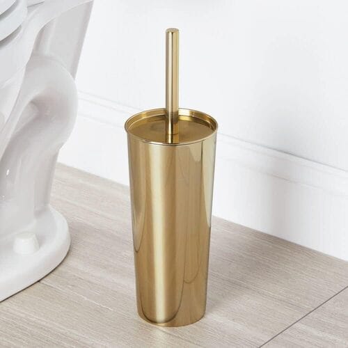 mDesign Stainless Steel Toilet Brush and Holder Set