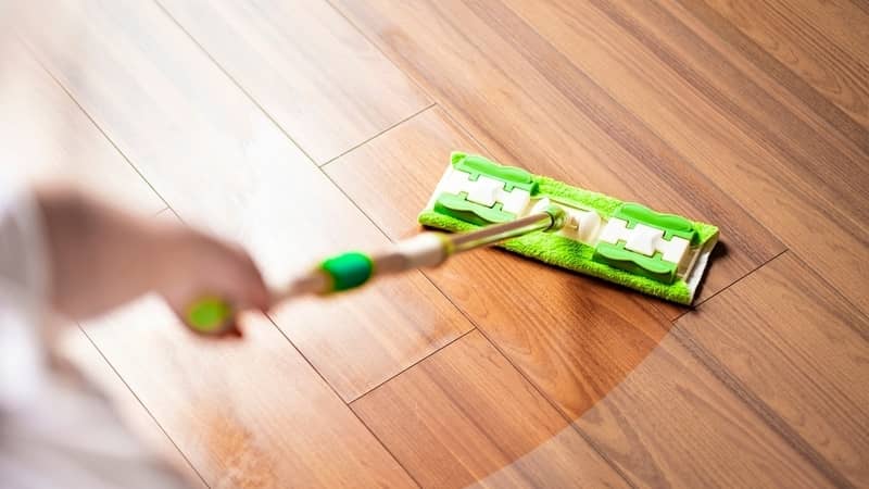 polishing wood look tiles with mop