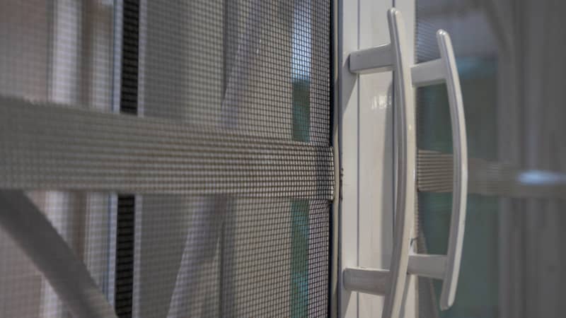 security screen door with white handle