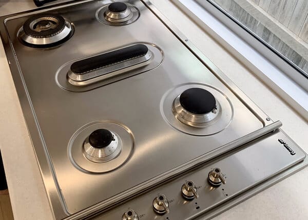 stainless steel cooktop