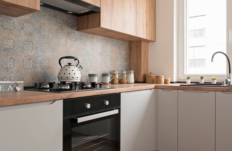 stovetop tea kettle in a kitchen