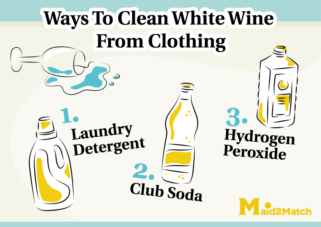 ways to clean white wine from clothes